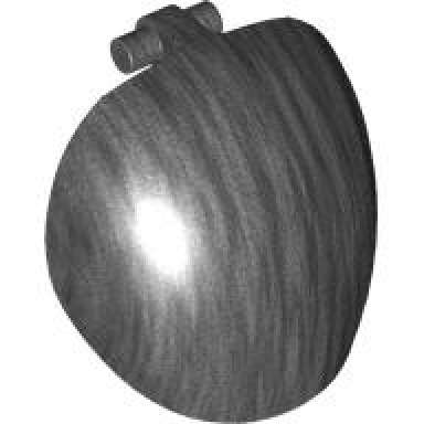 pearl dark gray large figure armor round smooth with bar handle - free ends
