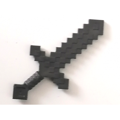 pearl dark gray minifigure weapon sword pixelated minecraft