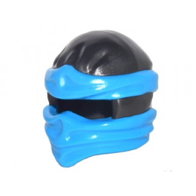 pearl dark gray minifigure headgear ninjago wrap type 2 with molded dark azure wraps and knot pattern