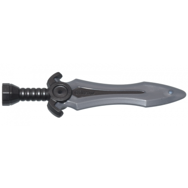 pearl dark gray minifigure weapon sword with stud with molded flat silver blade pattern