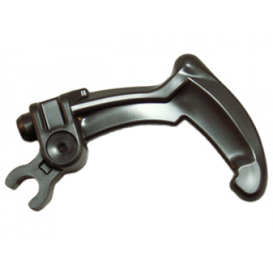 pearl dark gray bionicle weapon claw - bent and notched with clip