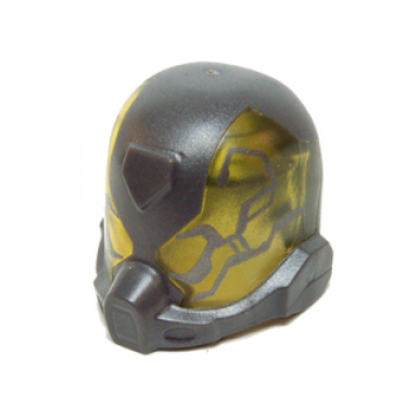 pearl dark gray minifigure headgear helmet space with trans-yellow visor with pearl dark gray bug pattern