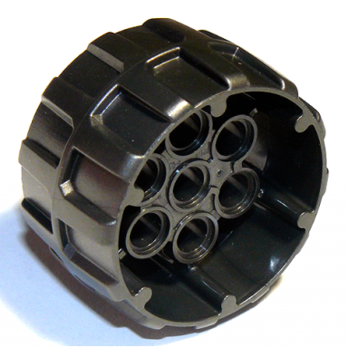 pearl dark gray wheel hard plastic treaded with 7 pin holes 37mm d x 22mm