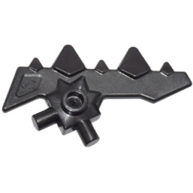 pearl dark gray minifigure weapon blade with bars and 5 spikes