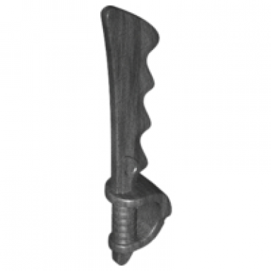 pearl dark gray minifigure weapon sword cutlass serrated with skull hand guard