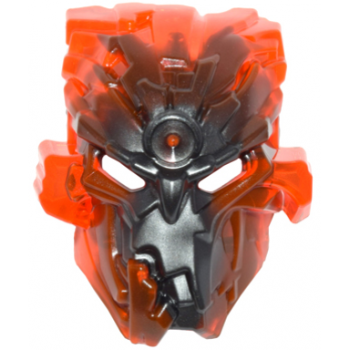 pearl dark gray bionicle mask umarak hunter with marbled trans-neon orange pattern