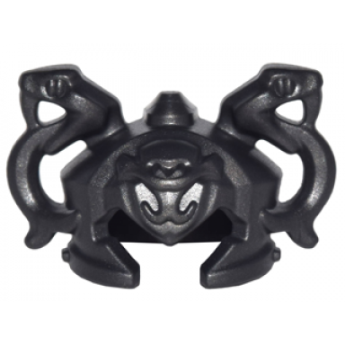 pearl dark gray minifigure headgear helmet ninjago with cheek protection and 2 snakes wth fangs