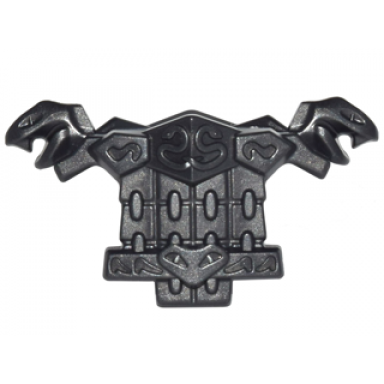 pearl dark gray minifigure armor breastplate with snakes on collar and belt chain mail shoulder pads with snake heads and 1 stud on back