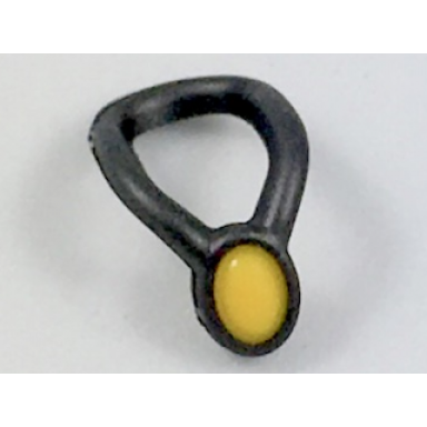 mini doll necklace amulet with molded yellow stone pattern