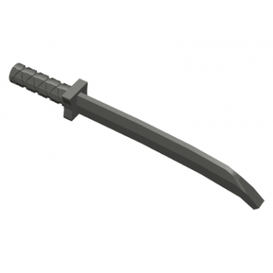 pearl dark gray minifigure weapon sword shamshir katana square guard with uncapped pommel and hole in hilt