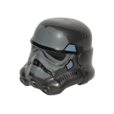 pearl dark gray minifigure headgear helmet sw stormtrooper 2 chin holes dark bluish gray and sand blue pattern shadow stormtrooper