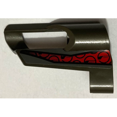 pearl dark gray technic panel fairing 6 small short large hole side b with black and red pattern sticker - set 8353