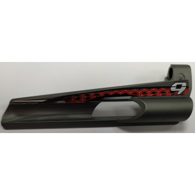 pearl dark gray technic panel fairing 7 small long large hole side a with stylized silver number 9 and black and red pattern sticker - set 8353