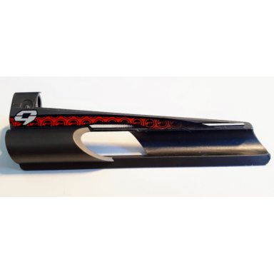 pearl dark gray technic panel fairing 8 small long large hole side b with stylized silver number 9 and black and red pattern sticker - set 8353