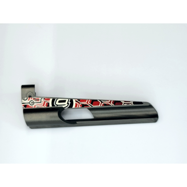pearl dark gray technic panel fairing 8 small long large hole side b with 9 and white black and red pattern sticker - set 8475