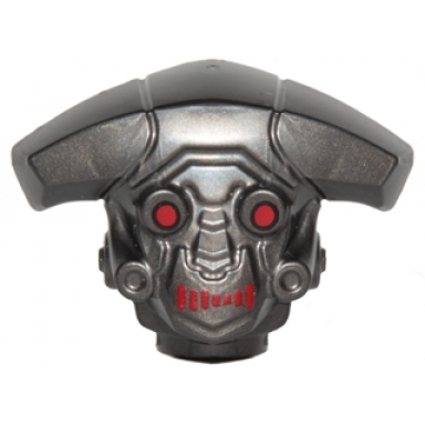 pearl dark gray minifigure head modified sw m-oc hunter droid pattern