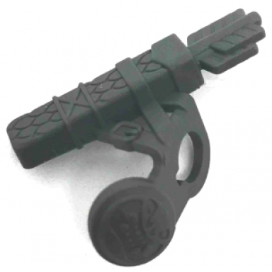 pearl dark gray minifigure arrow quiver with 3 arrows and shoulder armor