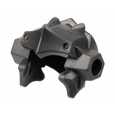 pearl dark gray minifigure headgear helmet angular and ridged rivets on front and back