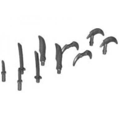 pearl dark gray minifigure weapon pack hooks knives and swords 10 in bag multipack