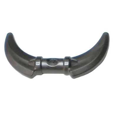 pearl dark gray minifigure weapon hook with double blades