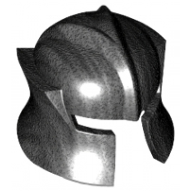 pearl dark gray minifigure headgear helmet castle with cheek protection angled