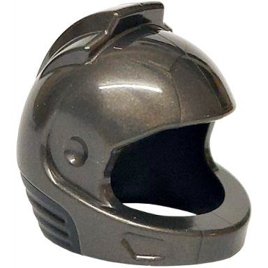 pearl dark gray minifigure headgear helmet space city astronaut with molded black neck base pattern