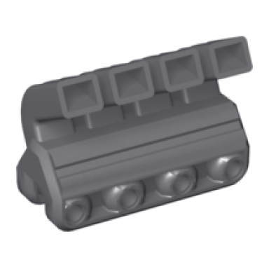 pearl dark gray technic engine rc car quadruple pipe