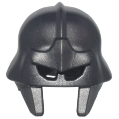 pearl dark gray minifigure headgear helmet castle fantasy with rivets mask with eye holes and straight cheek protection