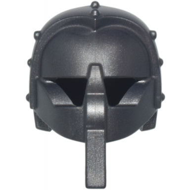 pearl dark gray minifigure headgear helmet castle fantasy with rivets mask with eye holes and long nose protection