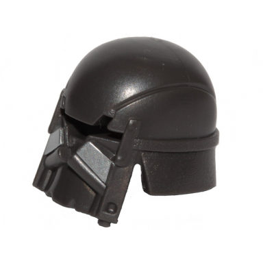 pearl dark gray minifigure headgear helmet sw knight of ren with black visor and silver stripes pattern