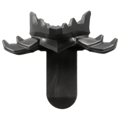 pearl dark gray minifigure armor shoulder pads spiked with dragon lower jaw and 2 studs on long back