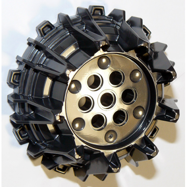 pearl dark gray wheel hard plastic with small cleats and flanges