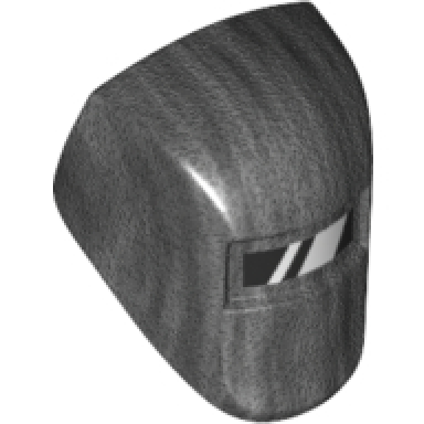 pearl dark gray minifigure visor welding with black and white viewing lens pattern