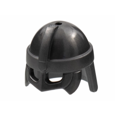 pearl dark gray minifigure headgear helmet with cheek guard and neck protector