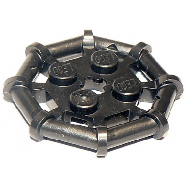pearl dark gray plate modified 2 x 2 with bar frame octagonal reinforced completely round studs