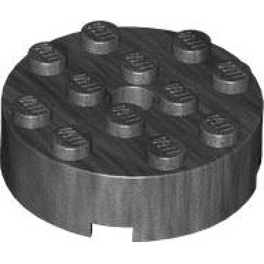 pearl dark gray brick round 4 x 4 with hole