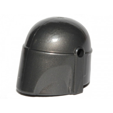 pearl dark gray minifigure headgear helmet with holes sw mandalorian plain