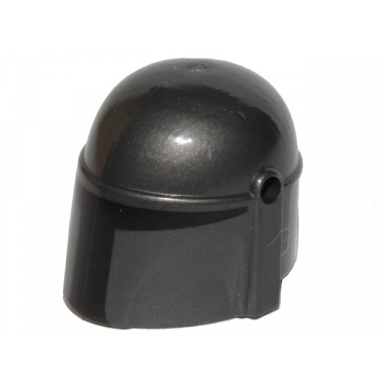 pearl dark gray minifigure headgear helmet with holes sw mandalorian with black visor pattern