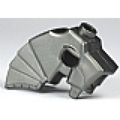pearl dark gray horse battle helmet stud on top and 3 neck plates unicorn