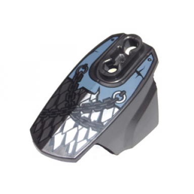 pearl dark gray hero factory armor with ball joint socket - size 5 with scaly armor and chains pattern