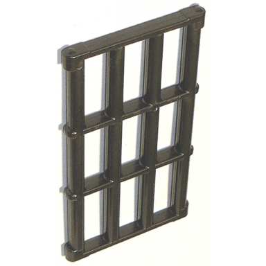 pearl dark gray bar 1 x 4 x 6 grille with end protrusions