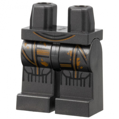pearl dark gray hips and legs with sw armor with black lines and orange rust stains and lines pattern