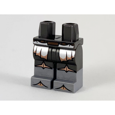 pearl dark gray hips and legs with flat silver boots silver and copper pointed armor panels pattern
