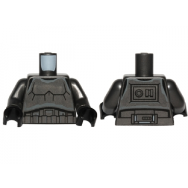 pearl dark gray torso sw armor stormtrooper detailed armor without shoulder belts dark bluish gray markings pattern pearl dark gray arms black hands