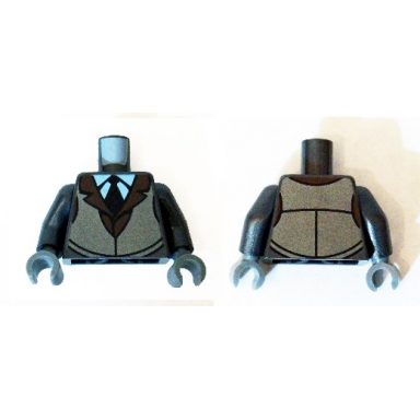 pearl dark gray torso white shirt with black tie reddish brown jacket collar and silver vest pattern pearl dark gray arms dark bluish gray hands