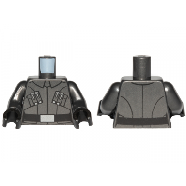 pearl dark gray torso sw first order officer male pattern 3 pearl dark gray arms black hands