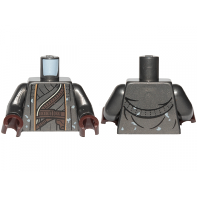 pearl dark gray torso sw robe with dark brown belts and dirt stains pattern moloch pearl dark gray arms dark brown hands