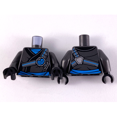 pearl dark gray torso female ninjago robe black hem dark azure scarf sash and trim pattern pearl dark gray arms black hands