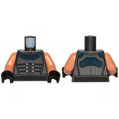 pearl dark gray torso sw female outline jumpsuit with gray armor vest pattern nougat arms black hands