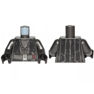 pearl dark gray torso sw black robe silver spots and buckle pattern pearl dark gray arms black hands